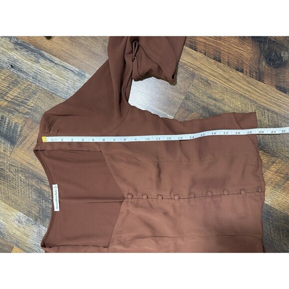 Abercrombie  Sweetheart Long Sleeve Blouse Woman - Brown Tan Size Small - Picture 9 of 9